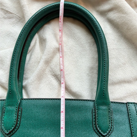 Isaac Mizrahi Green Leather Tote Bag – Structured Satchel Purse - Picture 11 of 12